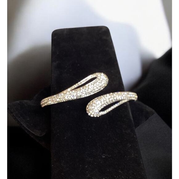 Dextera Rhodium-Plated & Swarovski Crystal Cuff Bangle Bracelet, SAKS FIFTH AVE - Picture 2 of 11